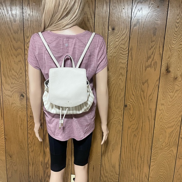 Kate Spade ♠️ " Mulberry St Breezy Striped Backpack - Picture 7 of 15